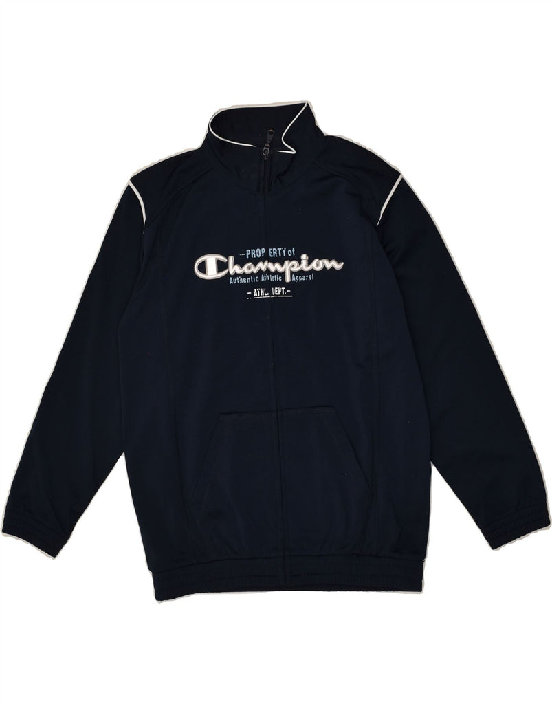 CHAMPION Boys Graphic Tracksuit Top Jacket 9-10 Years Medium Navy Blue | Vintage Champion | Thrift | Second-Hand Champion | Used Clothing | Messina Hembry 