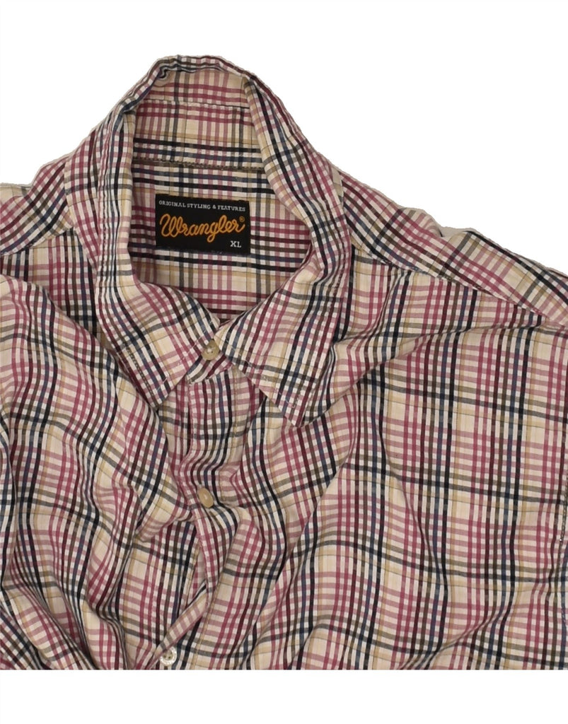 WRANGLER Mens Shirt XL Pink Check Cotton | Vintage Wrangler | Thrift | Second-Hand Wrangler | Used Clothing | Messina Hembry 