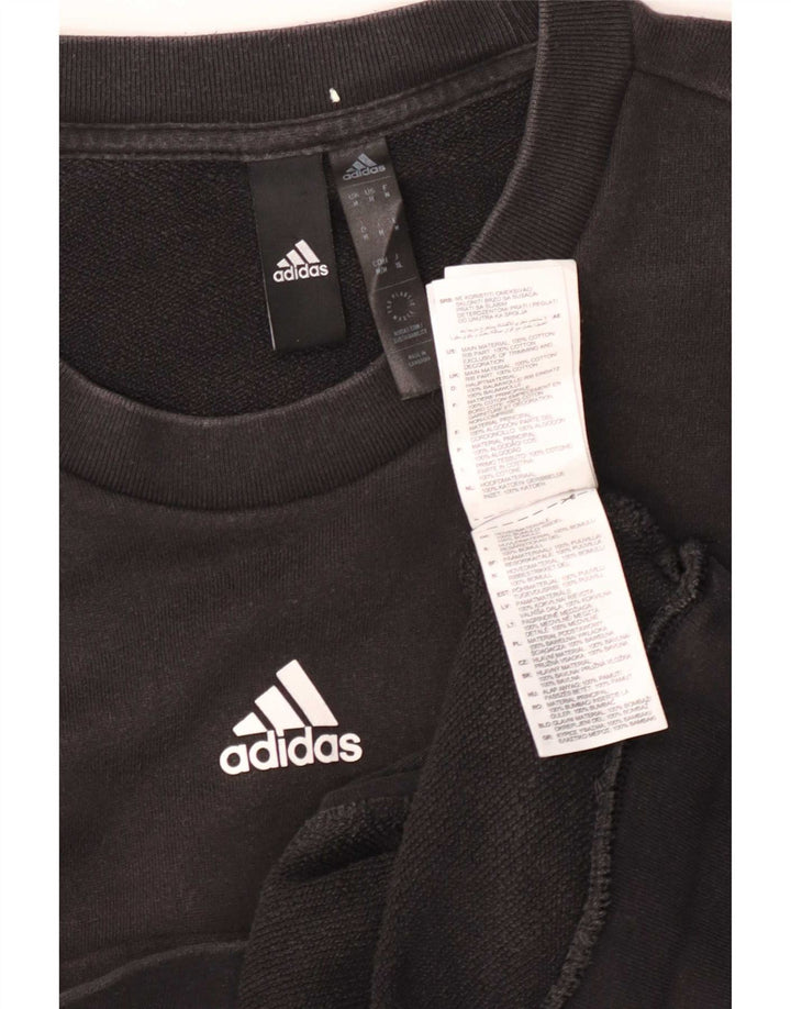 Adidas Mens Graphic Sweatshirt Jumper Medium Black Cotton