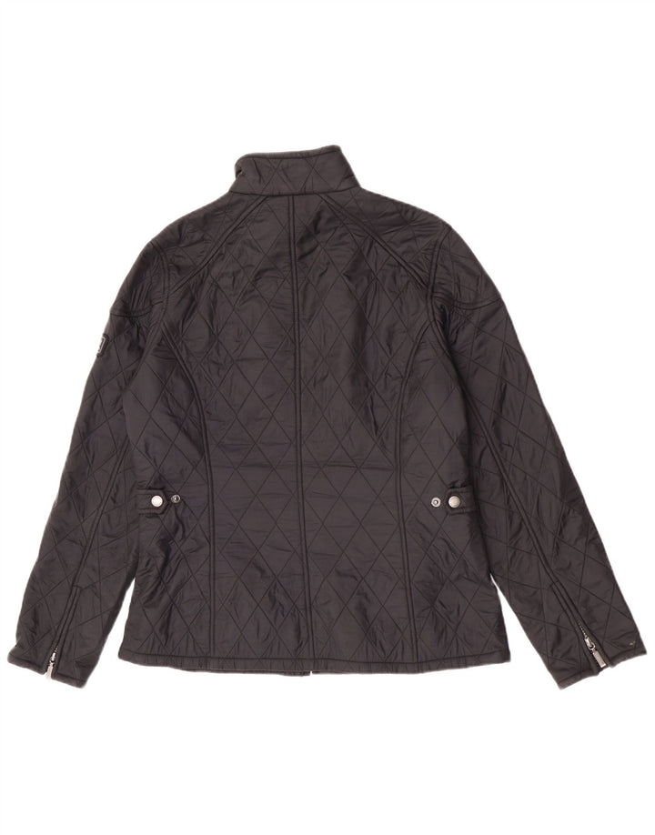 Barbour Womens Quilted Jacket UK 12 Medium Black Polyamide