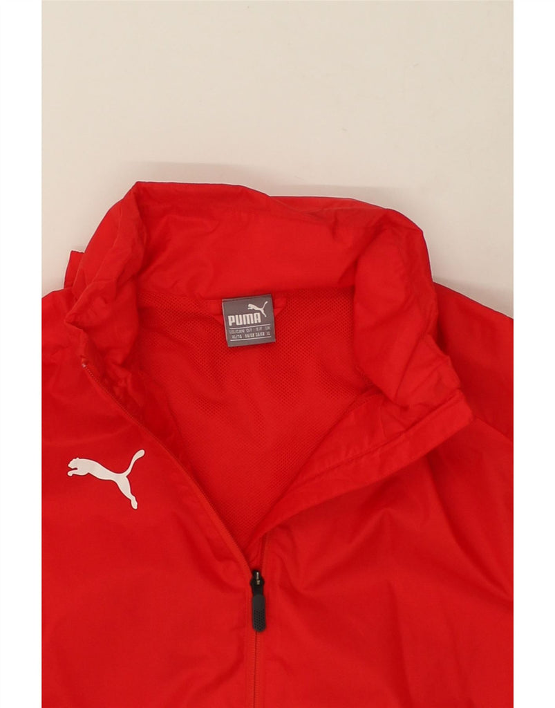 PUMA Mens Hooded Tracksuit Top Jacket XL Red Nylon Vintage Puma and Second-Hand Puma from Messina Hembry 