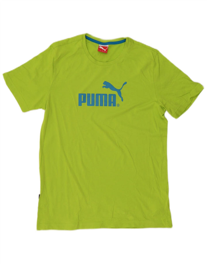 Puma Mens Graphic T-Shirt Top Medium Green Cotton