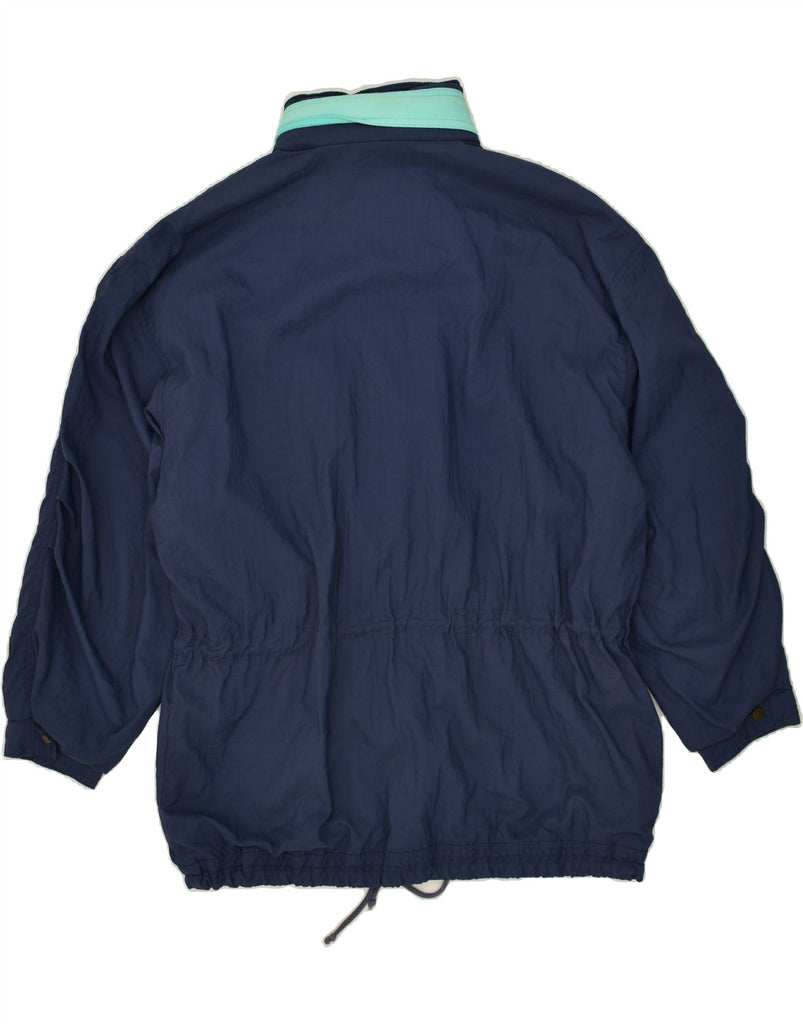 SKILA Mens Hooded Rain Jacket IT 50 Large Navy Blue Polyamide Vintage Skila and Second-Hand Skila from Messina Hembry 