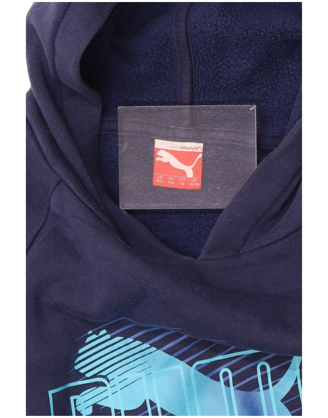 PUMA Boys Graphic Hoodie Jumper 15-16 Years Navy Blue