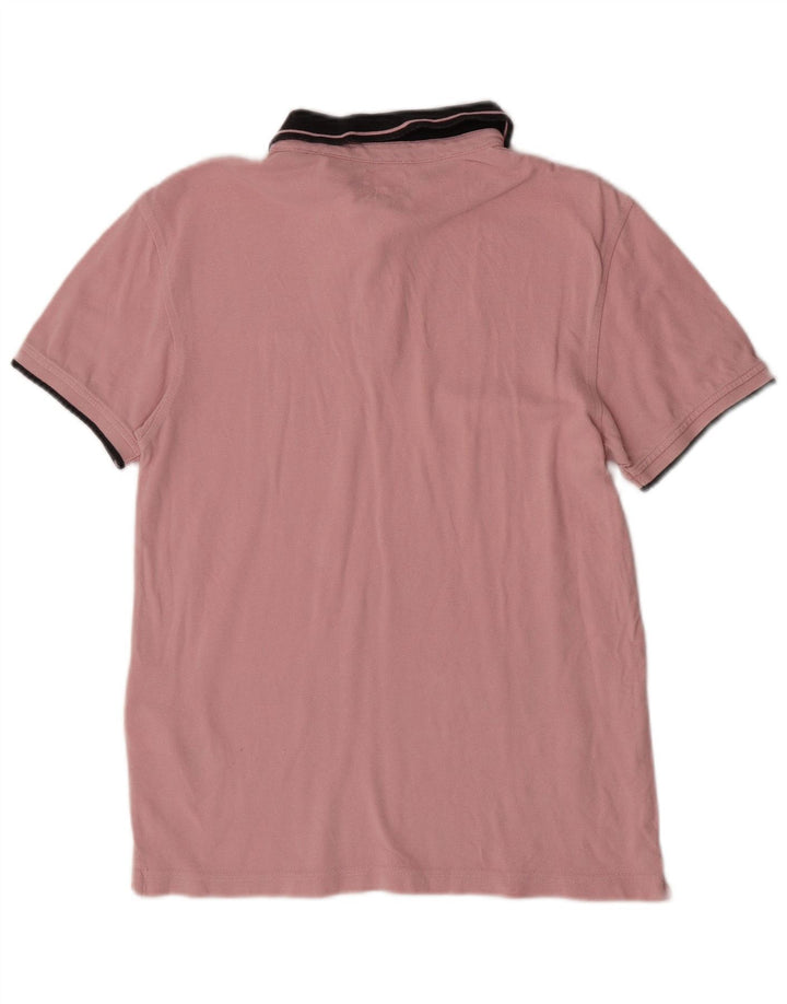 Levi's Mens Polo Shirt Small Pink Colourblock Cotton