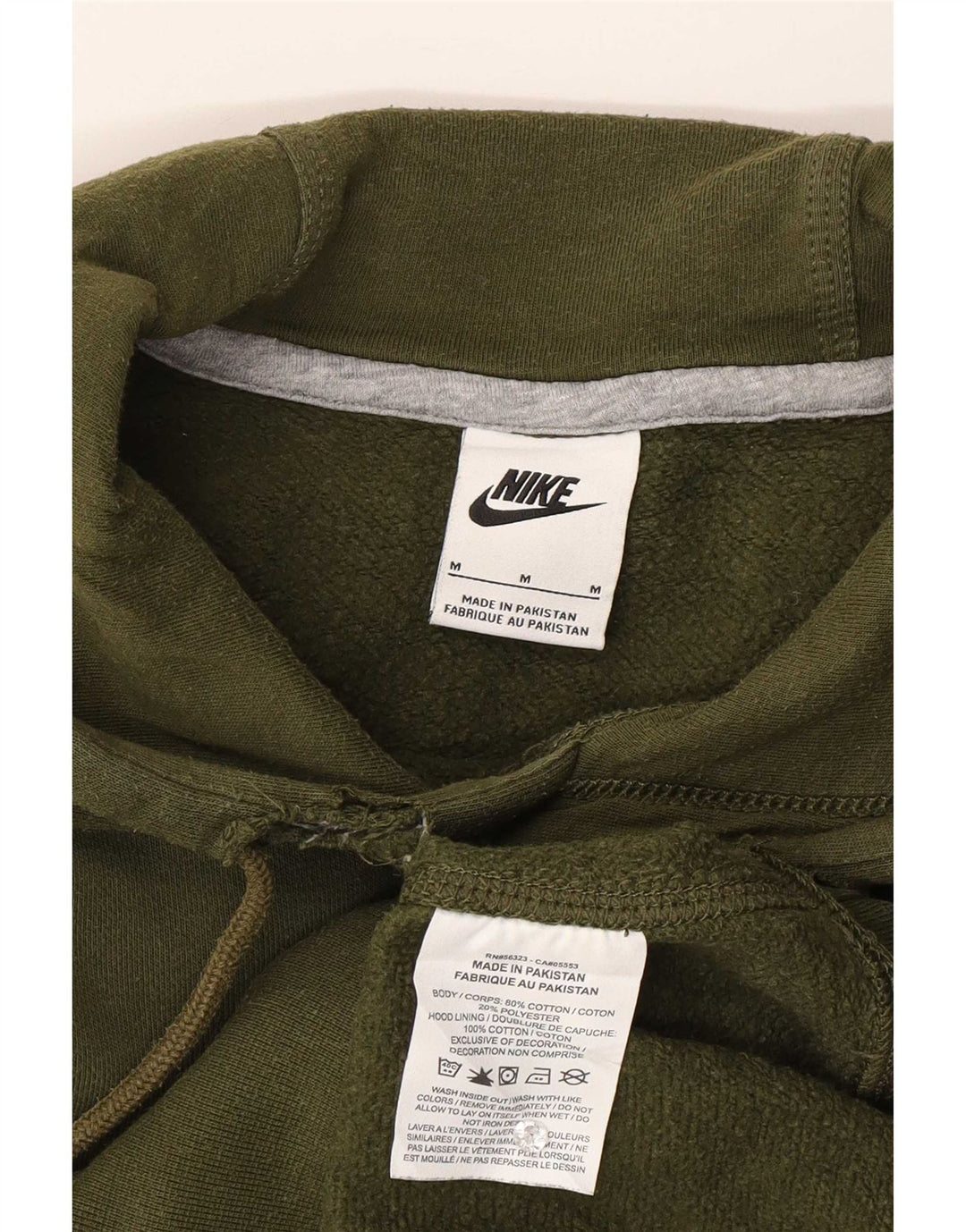Nike Mens Hoodie Jumper Medium Khaki Cotton