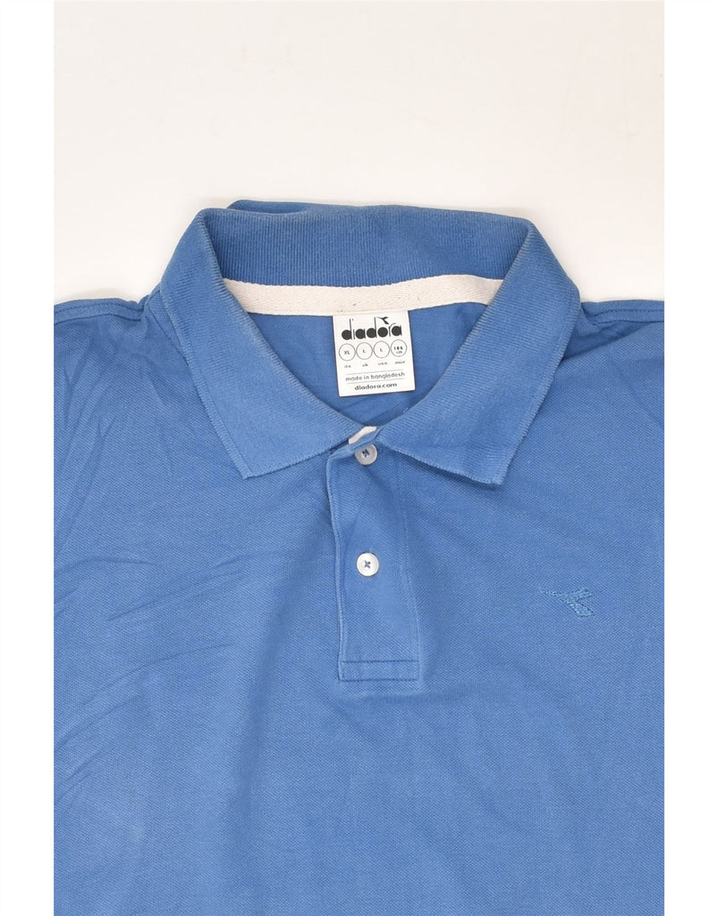 DIADORA Mens Polo Shirt Large Blue Cotton | Vintage Diadora | Thrift | Second-Hand Diadora | Used Clothing | Messina Hembry 