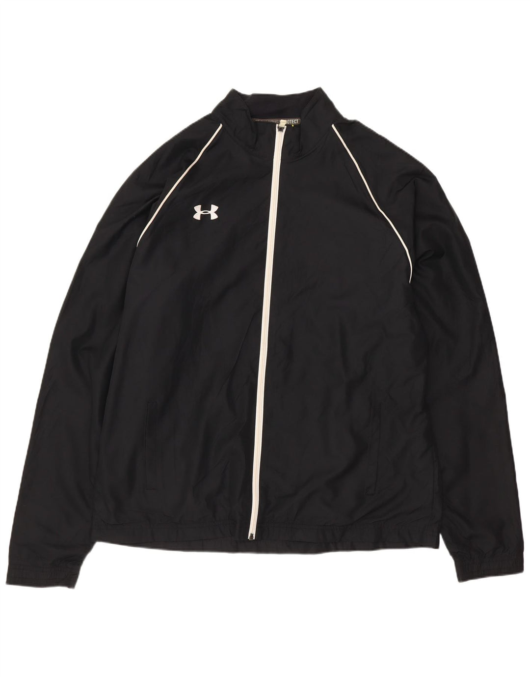 UNDER ARMOUR Mens Tracksuit Top Jacket Large Black Polyester