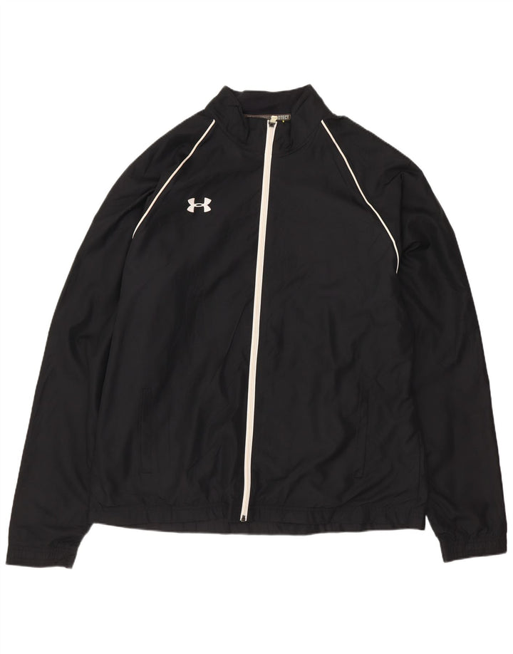 UNDER ARMOUR Mens Tracksuit Top Jacket Large Black Polyester