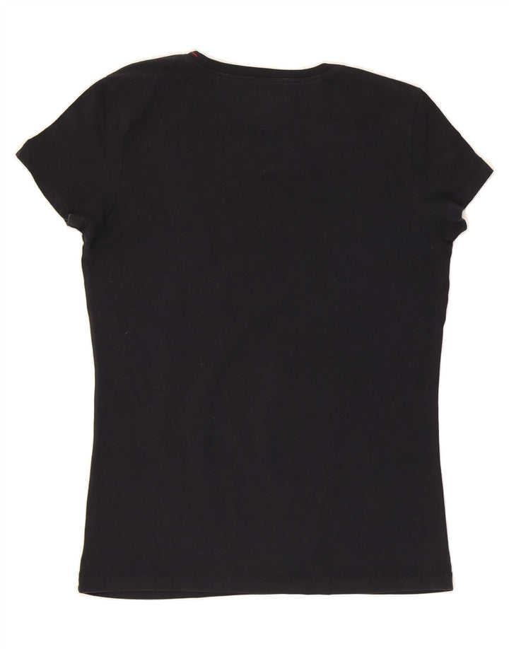 MURPHY & NYE Womens Graphic T-Shirt Top UK 12 Medium Navy Blue Cotton Vintage Murphy & Nye and Second-Hand Murphy & Nye from Messina Hembry 