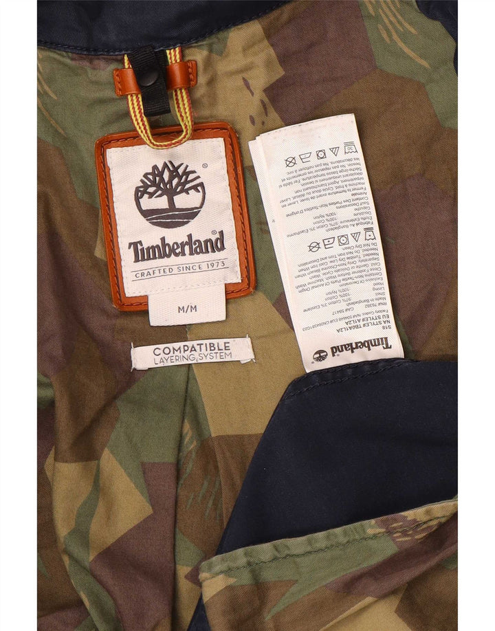 Timberland Mens Military Jacket UK 38 Medium Navy Blue Cotton