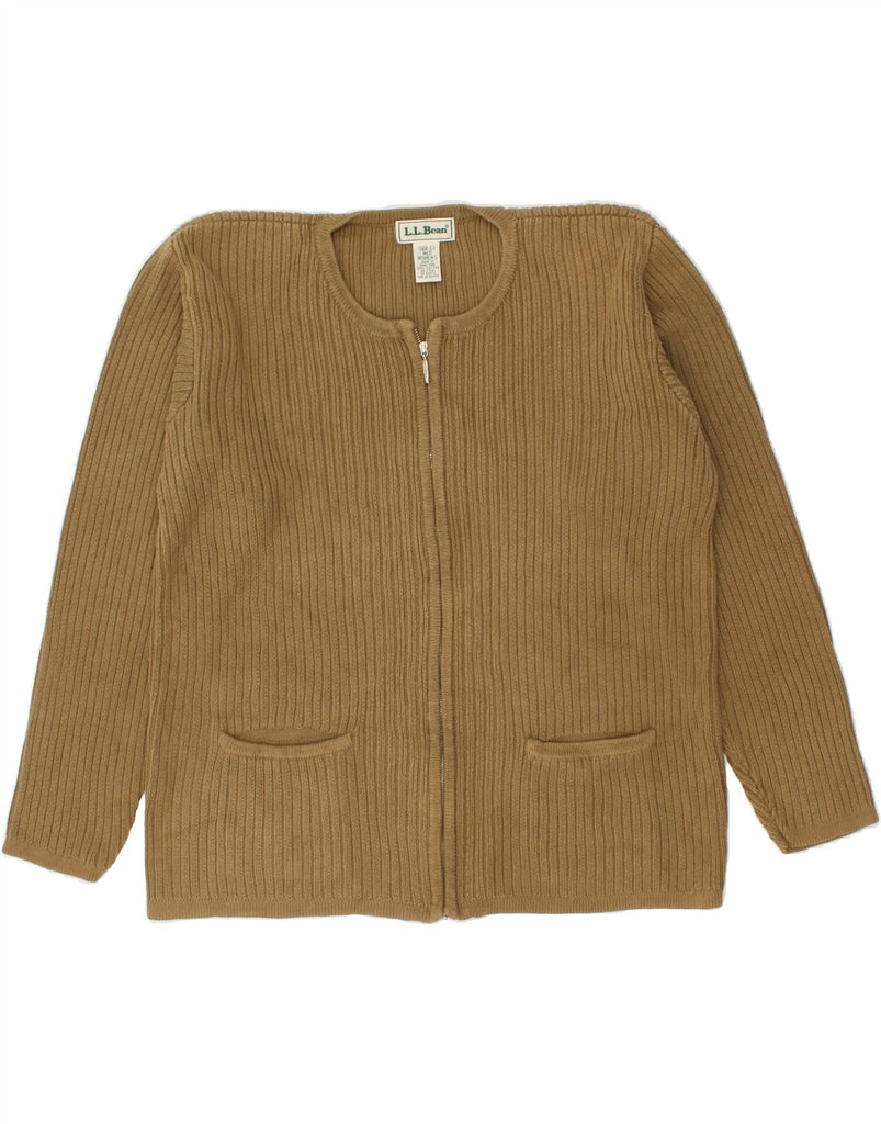 L.L.BEAN Womens Cardigan Sweater UK 14 Medium Brown Cotton | Vintage L.L.Bean | Thrift | Second-Hand L.L.Bean | Used Clothing | Messina Hembry 