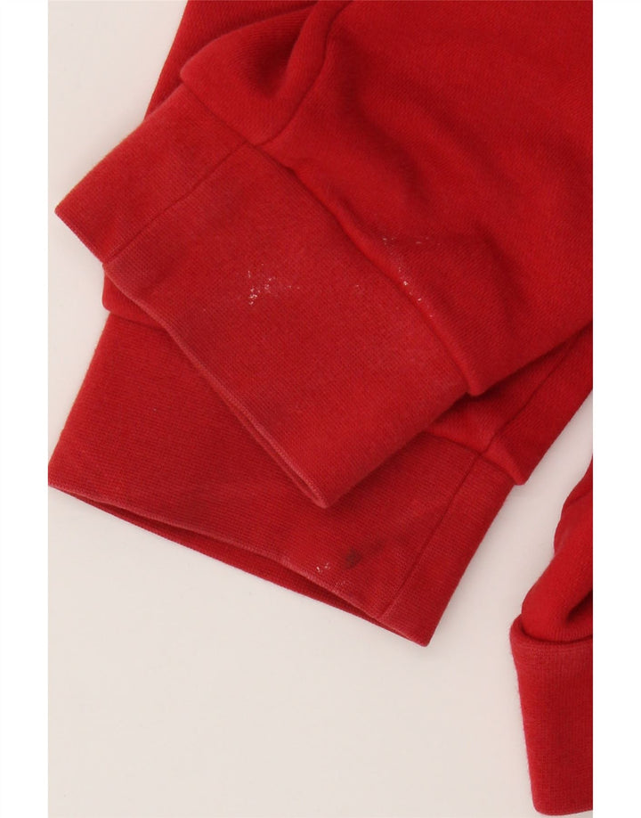 Adidas Mens Hoodie Jumper Large Red Cotton