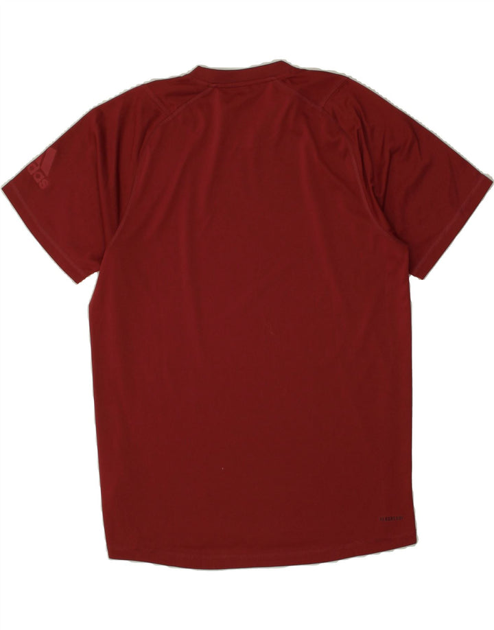 ADIDAS Mens Graphic T-Shirt Top Medium Maroon Polyester Vintage Adidas and Second-Hand Adidas from Messina Hembry 