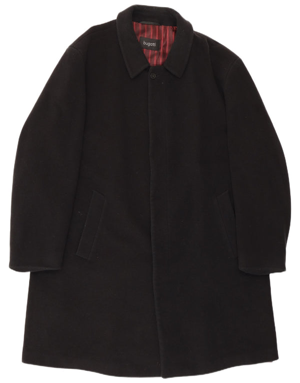 Bugatti Mens Overcoat IT 48 4XL Black Wool
