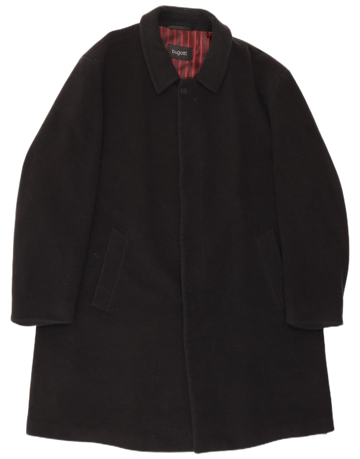 Bugatti Mens Overcoat IT 48 4XL Black Wool