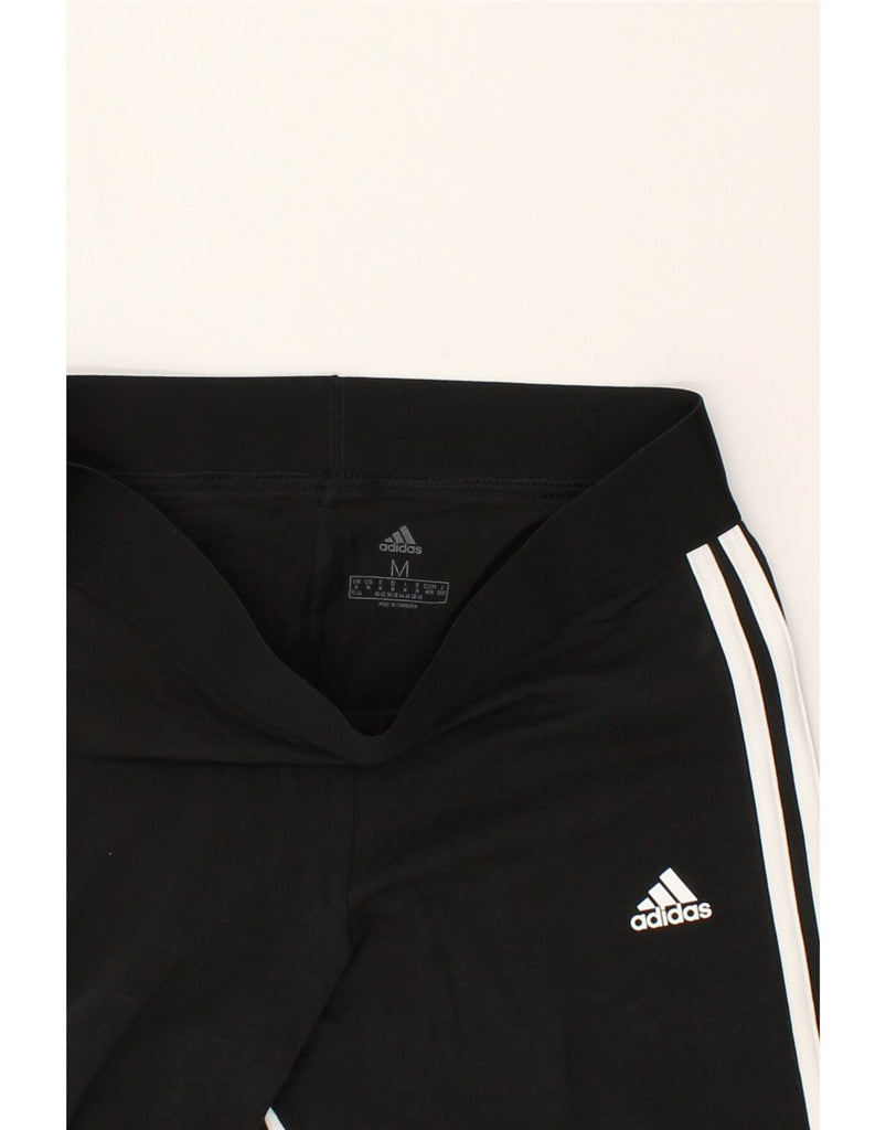 ADIDAS Womens Leggings UK 12/14 Medium Black Cotton Vintage Adidas and Second-Hand Adidas from Messina Hembry 