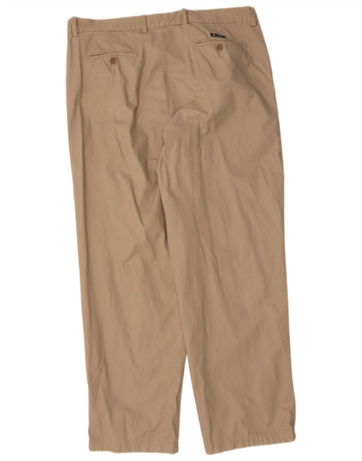 CHAPS Mens Straight Chino Trousers W40 L32 Beige Cotton Classic