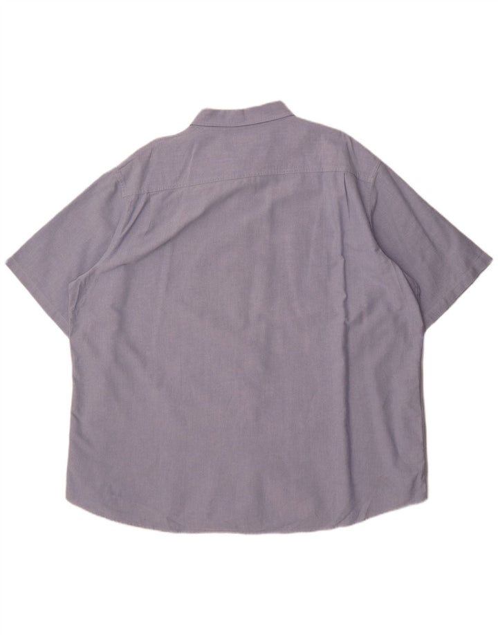 Marks & Spencer Mens Short Sleeve Shirt 2XL Blue Cotton