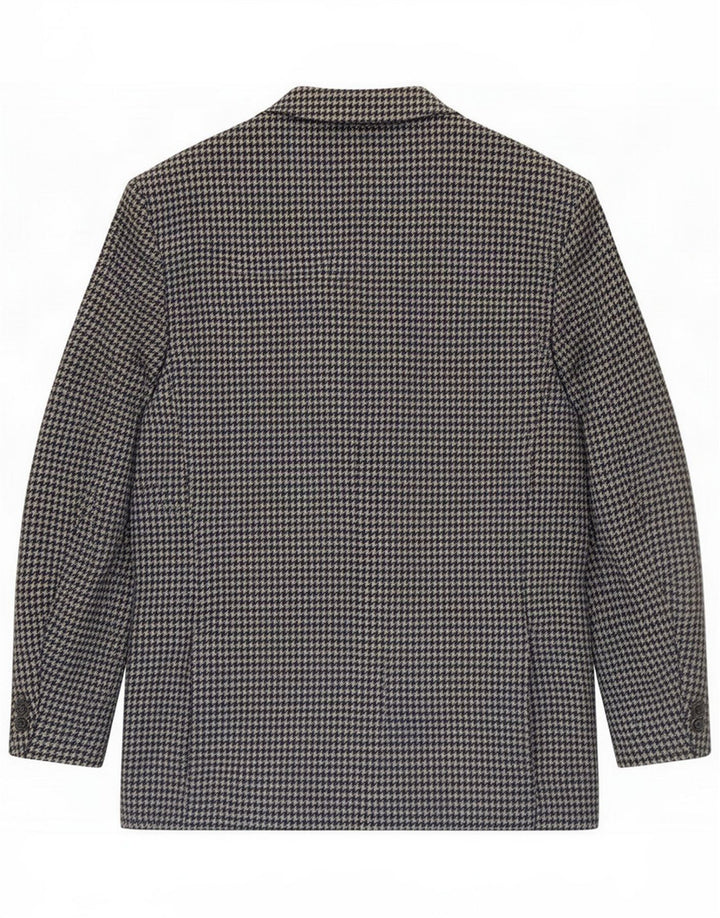 Exclusive Mens 2 Button Blazer Jacket UK 40 Large Grey Houndstooth New Wool
