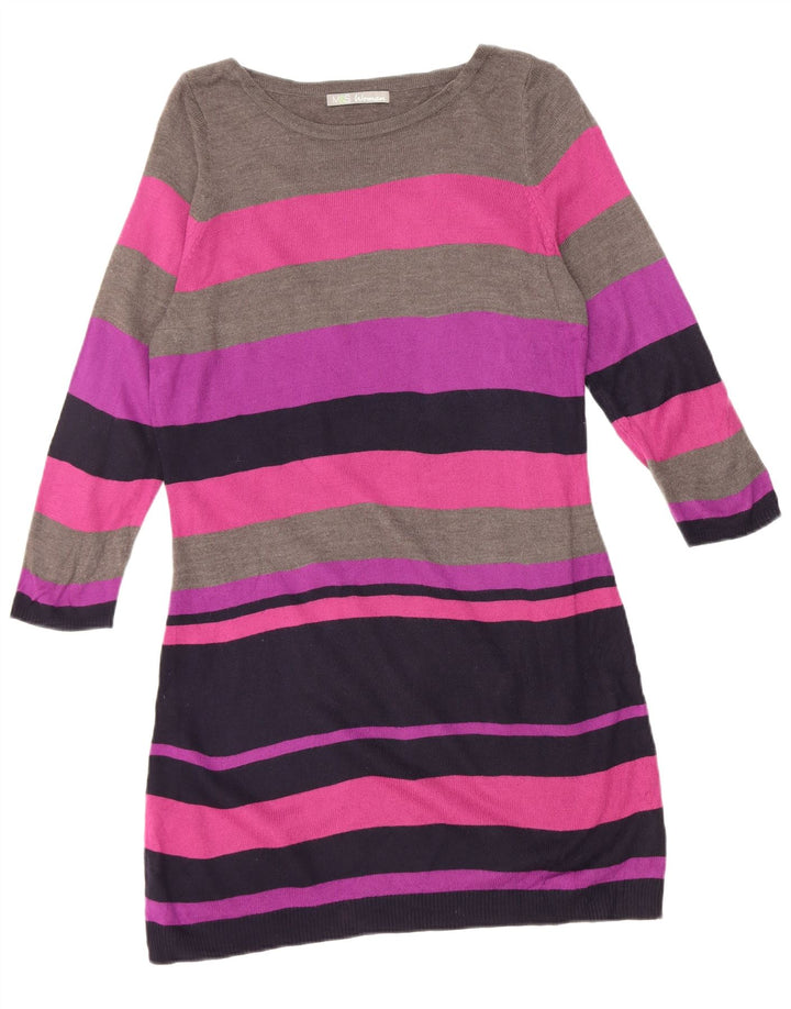 Marks & Spencer Womens Jumper Dress UK 12 Medium Multicoloured Striped