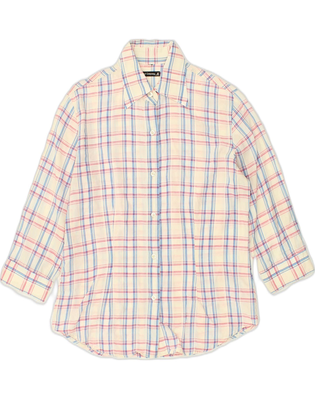 BEST COMPANY Womens 3/4 Sleeve Shirt UK 12 Medium Multicoloured Check | Vintage Best Company | Thrift | Second-Hand Best Company | Used Clothing | Messina Hembry 
