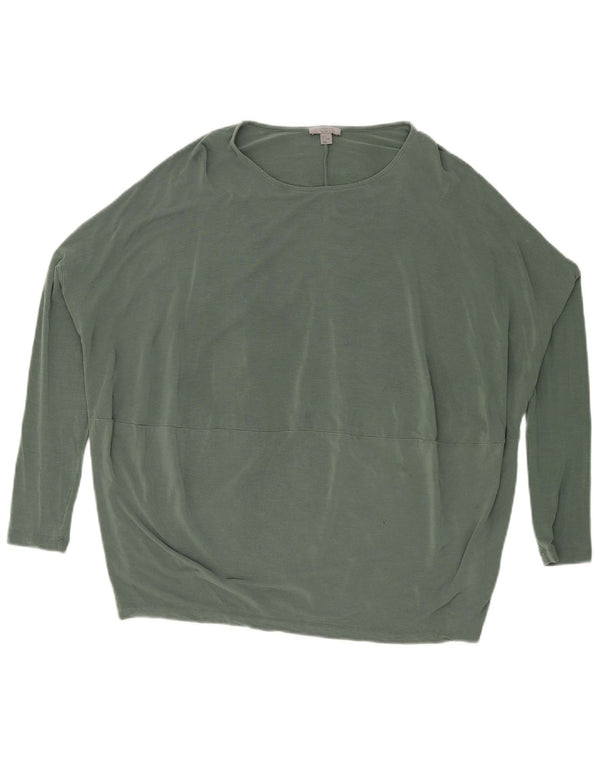 Cos Womens Oversized Top Long Sleeve UK 10 Small Green Lyocell