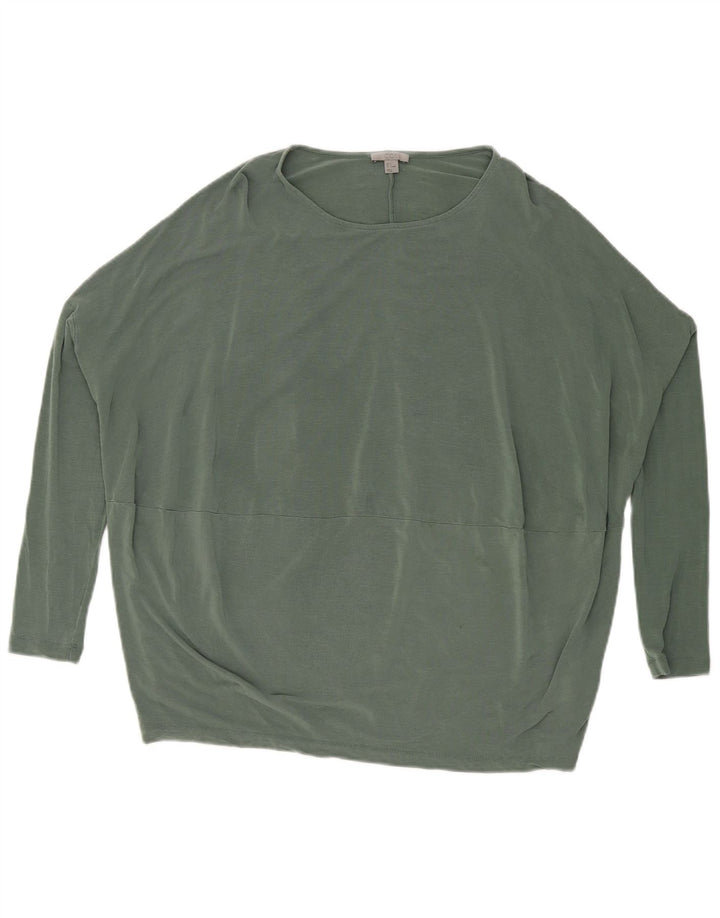 Cos Womens Oversized Top Long Sleeve UK 10 Small Green Lyocell