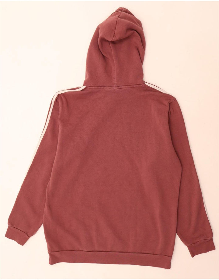 Adidas Mens Hoodie Jumper Large Maroon Cotton