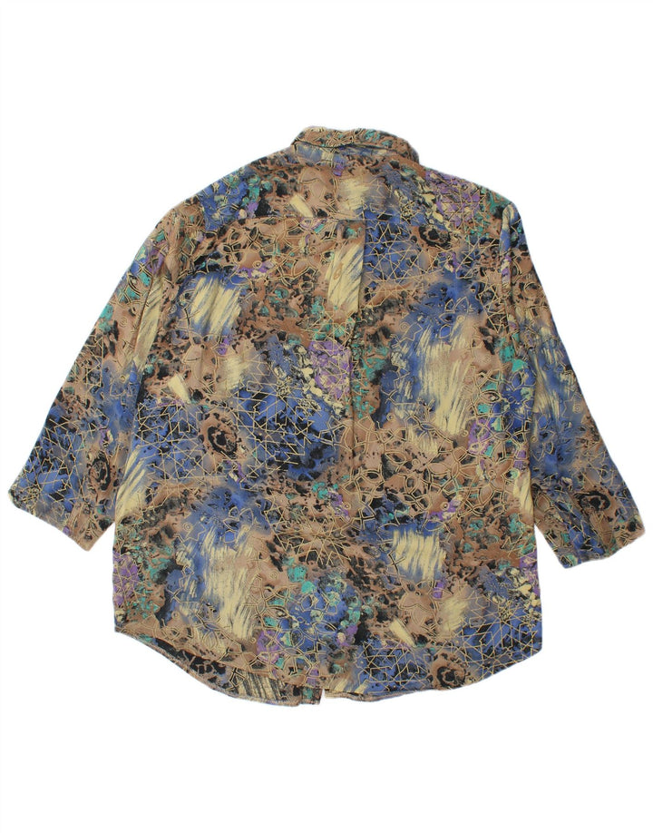 West Coast Mens 3/4 Sleeve Shirt XL Multicoloured Geometric