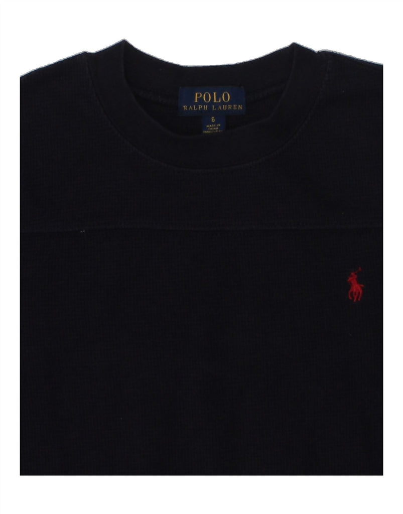 POLO RALPH LAUREN Boys Top Long Sleeve 5-6 Years Navy Blue Cotton | Vintage Polo Ralph Lauren | Thrift | Second-Hand Polo Ralph Lauren | Used Clothing | Messina Hembry 