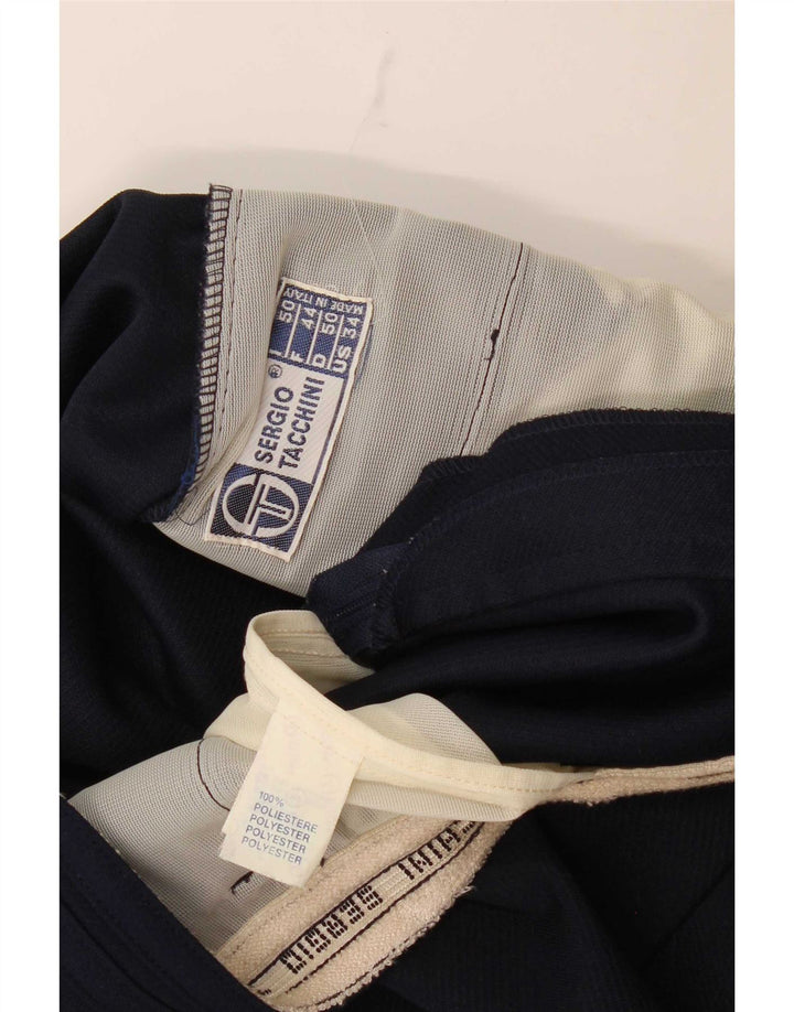 Sergio Tacchini Womens Casual Shorts IT 50 XL W34 Navy Blue Polyester