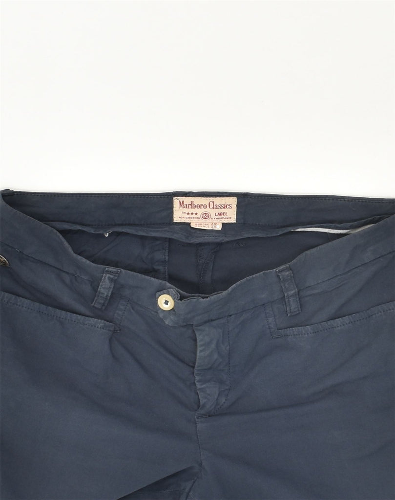 MARLBORO CLASSICS Womens Casual Trousers EU 42 Large W30 L27  Blue Cotton | Vintage Marlboro Classics | Thrift | Second-Hand Marlboro Classics | Used Clothing | Messina Hembry 