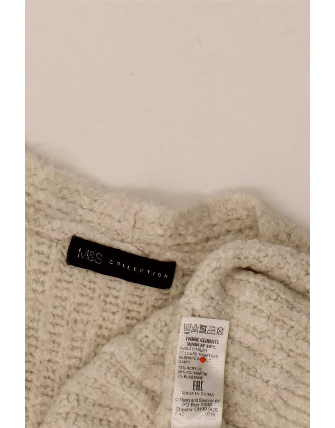Marks & Spencer Womens Longline Open Cardigan Sweater UK 10 Small Beige