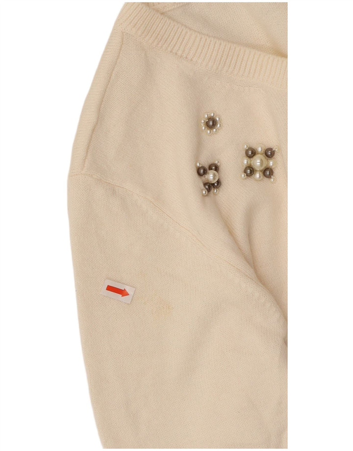 MARKS & SPENCER Womens Boat Neck Jumper Sweater UK 14 Large Off White