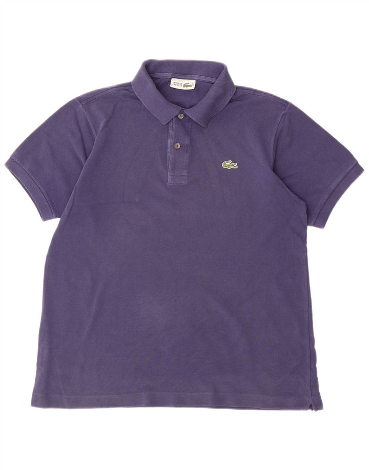 Lacoste Mens Polo Shirt Size 4 Medium Navy Blue Cotton