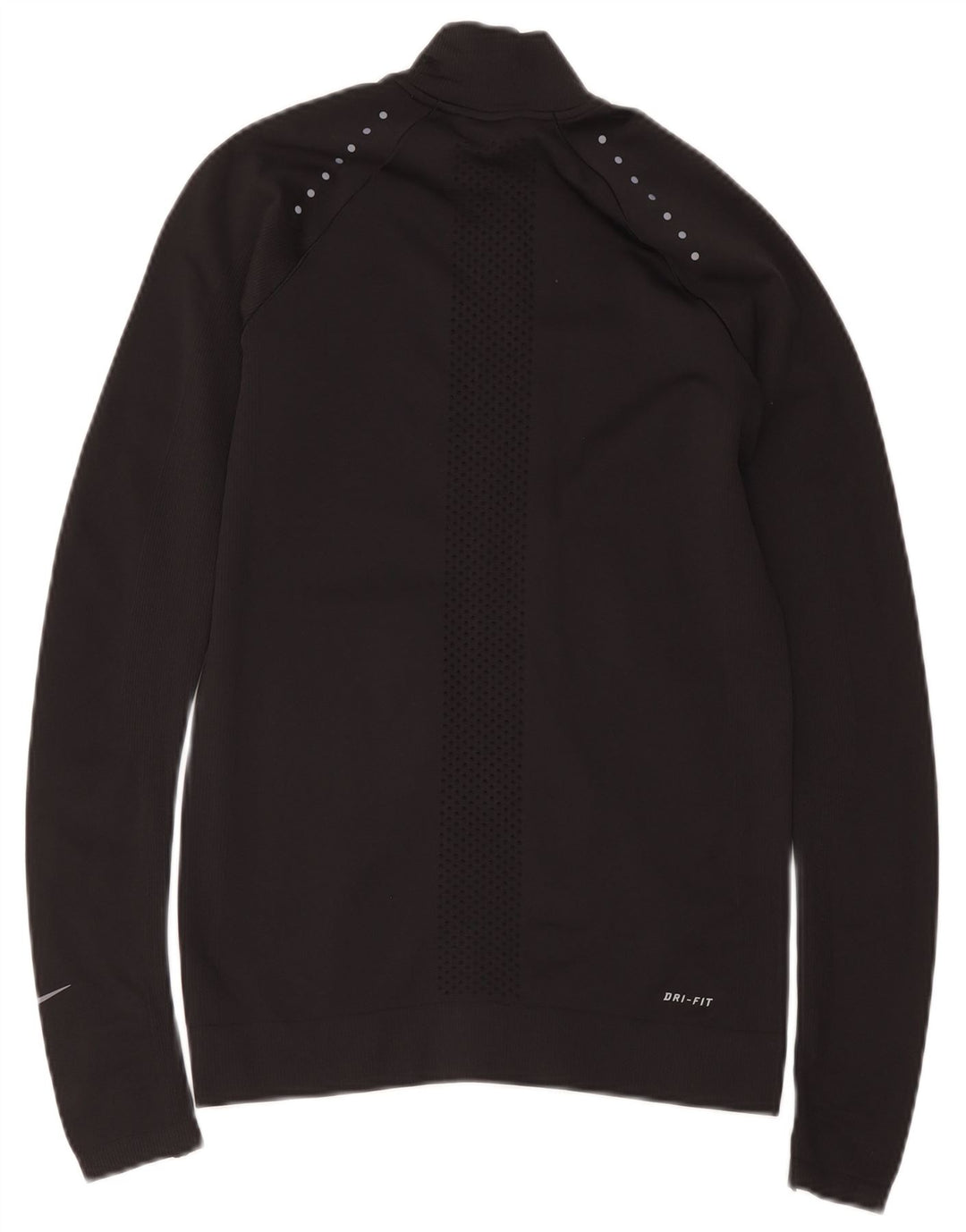 Nike Womens Dri Fit Tracksuit Top Jacket UK 10 Small Black Nylon