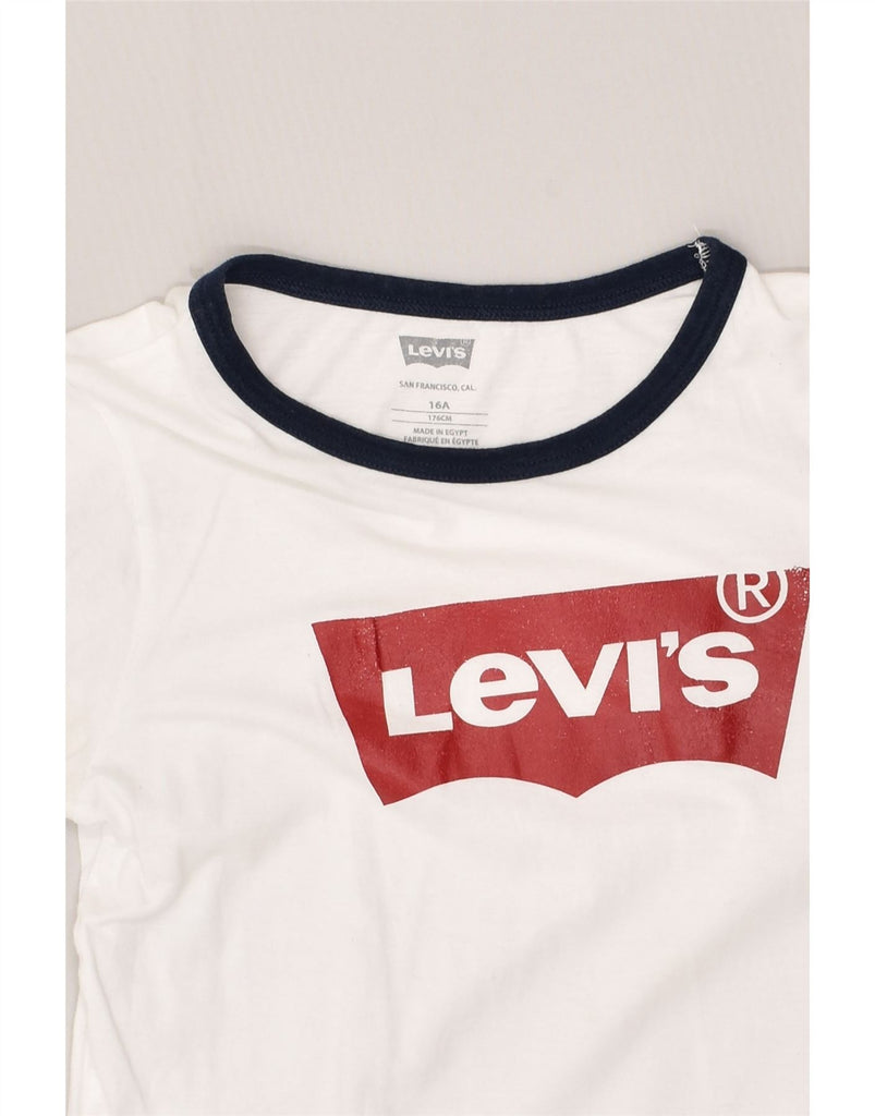 LEVI'S Boys Graphic T-Shirt Top 15-16 Years White Cotton | Vintage Levi's | Thrift | Second-Hand Levi's | Used Clothing | Messina Hembry 