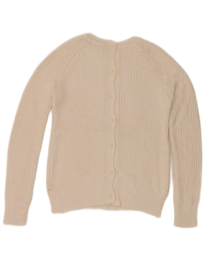 Zara Womens Cardigan Sweater UK 14 Large Off White