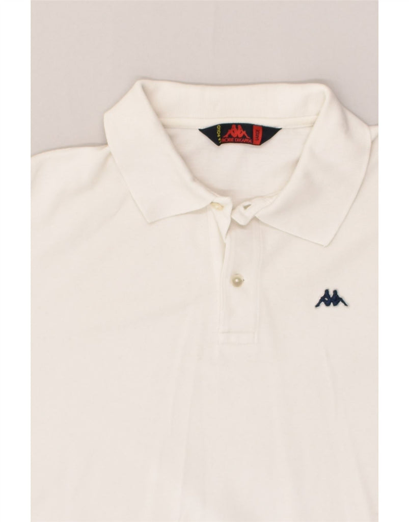 KAPPA Mens Polo Shirt Large White Cotton | Vintage Kappa | Thrift | Second-Hand Kappa | Used Clothing | Messina Hembry 