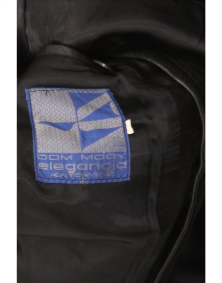 VINTAGE Mens Leather Jacket UK 38 Medium Black