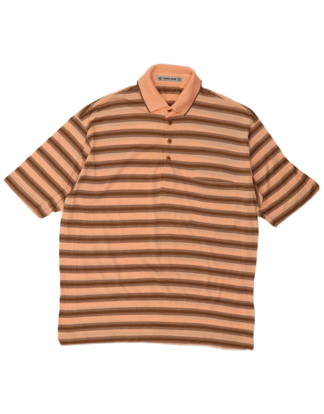 Franco Ziche Mens Polo Shirt Large Beige Striped