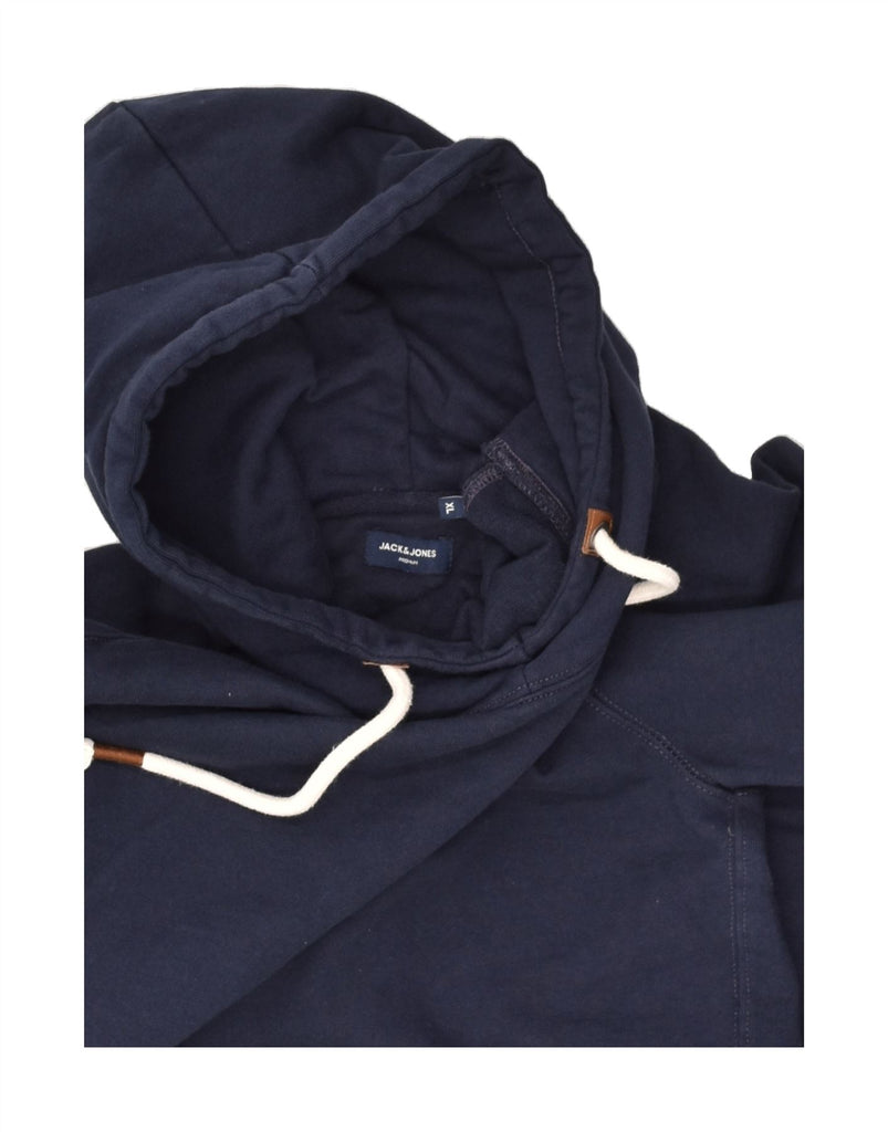 JACK & JONES Mens Slim Hoodie Jumper XL Navy Blue Cotton | Vintage Jack & Jones | Thrift | Second-Hand Jack & Jones | Used Clothing | Messina Hembry 