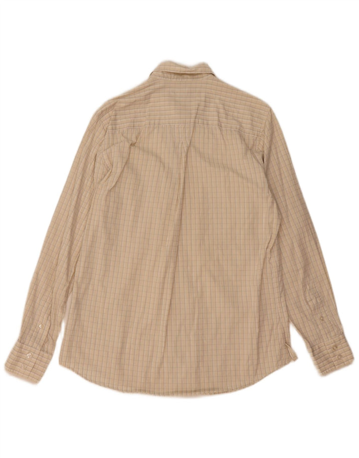 Timberland Mens Shirt Small Beige Check Cotton