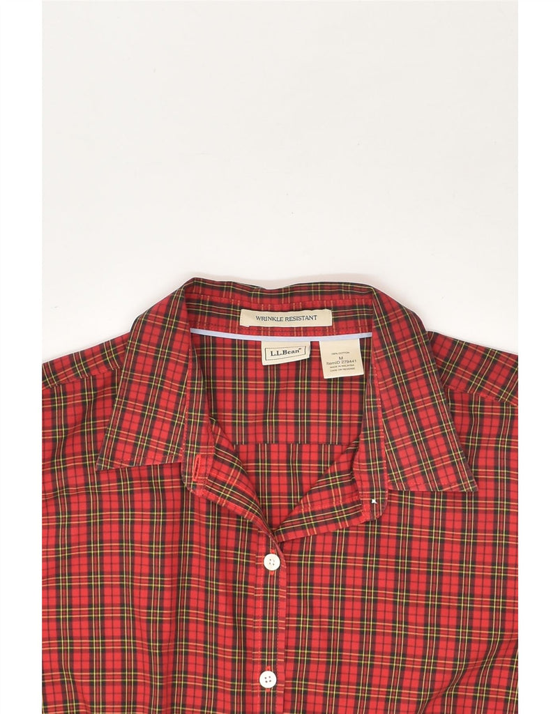 L.L.BEAN Womens Wrinkle Resistant Shirt UK 14 Medium Red Check Cotton | Vintage L.L.Bean | Thrift | Second-Hand L.L.Bean | Used Clothing | Messina Hembry 