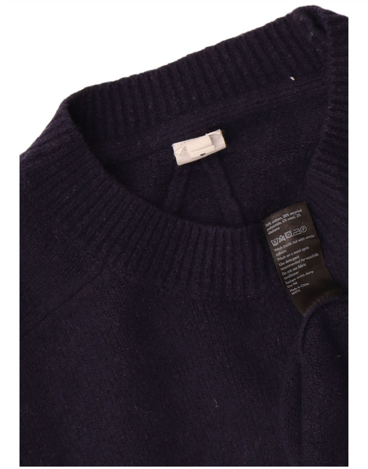 John Lewis Womens Oversized Crew Neck Jumper Sweater UK 14 Medium Navy Blue