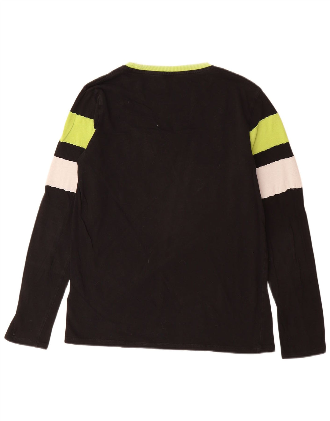 GUESS Boys Graphic Top Long Sleeve 15-16 Years Black Striped Cotton