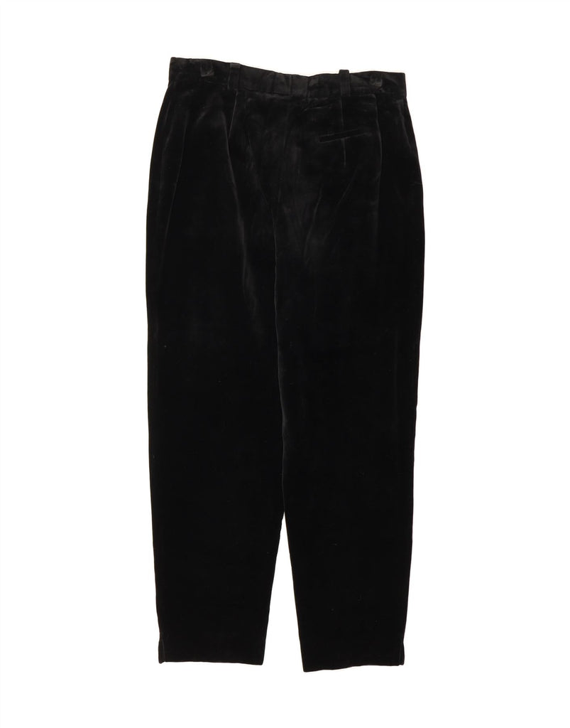 BASLER Womens Velvet Straight Casual Trousers UK 16 Large W31 L28 Black Vintage Basler and Second-Hand Basler from Messina Hembry 