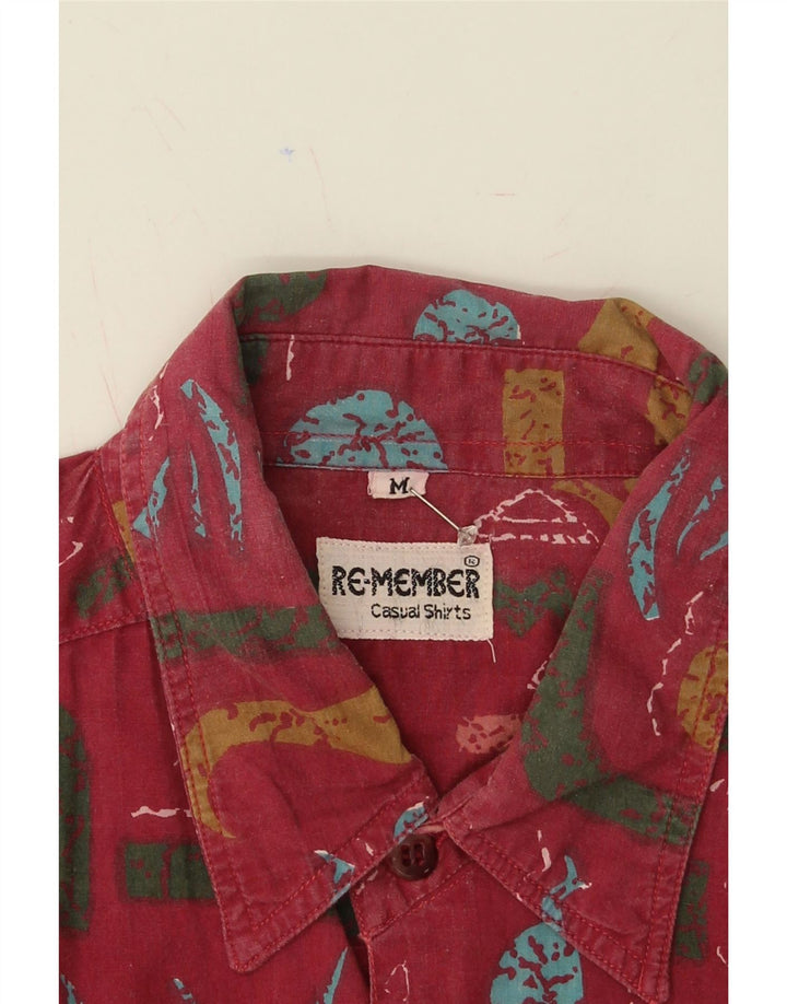 VINTAGE Mens Abstract Pattern Shirt Medium Red Vintage Vintage and Second-Hand Vintage from Messina Hembry 