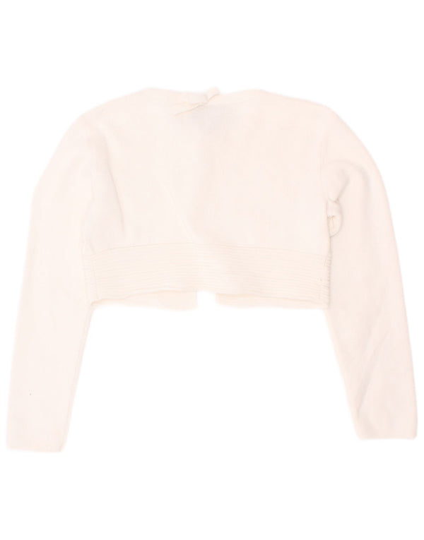 Armani Junior Girls Crop Cardigan Sweater 4-5 Years White